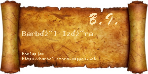 Barbél Izóra névjegykártya